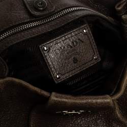 Pre Owned Prada Grey Vitello Daino Leather Hobo