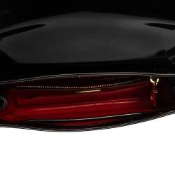 Prada Black Patent Leather Flap Clutch