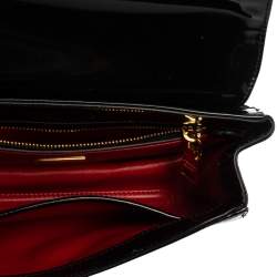 Prada Black Patent Leather Flap Clutch