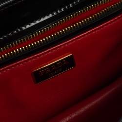 Prada Black Patent Leather Flap Clutch