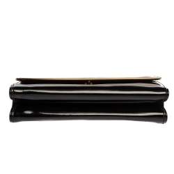 Prada Black Patent Leather Flap Clutch