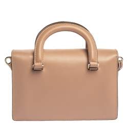 Pre Owned Prada Beige Saffiano Leather Mini Sound Convertible Bag