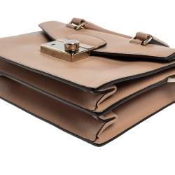 Pre Owned Prada Beige Saffiano Leather Mini Sound Convertible Bag