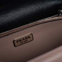 Pre Owned Prada Beige Saffiano Leather Mini Sound Convertible Bag