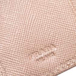 Pre Owned Prada Nude Beige Saffiano Leather French Flap Wallet