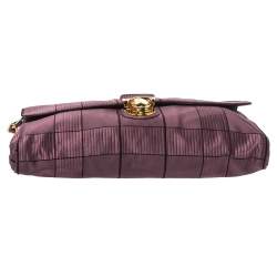 Prada Purple Square Quilt Satin Pushlock Flap Shoulder Bag