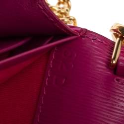 Pre Owned Prada Fuchsia Leather Mini Bandoliera Wallet on Chain