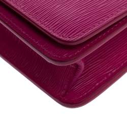 Pre Owned Prada Fuchsia Leather Mini Bandoliera Wallet on Chain