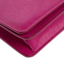 Pre Owned Prada Fuchsia Leather Mini Bandoliera Wallet on Chain