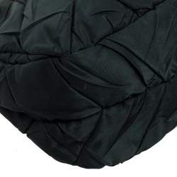 Pre Owned Prada Green Quiltin Nylon and Patent Leather Hobo