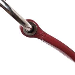 Pre Owned Prada Red/Beige Logo Jacquard Fabric and Leather Hobo 