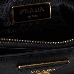 Pre Owned Prada Black Saffiano Lux Leather Small Galleria Tote