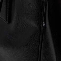 Pre Owned Prada Black Saffiano Lux Leather Small Galleria Tote