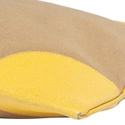 Pre Owned Prada Beige/Yellow Canvas and Leather Tote