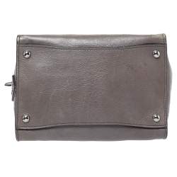 Pre Owned Prada Grey Glazed Leather Twin Pocket Tote