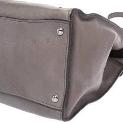 Pre Owned Prada Grey Glazed Leather Twin Pocket Tote