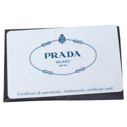 Pre Owned Prada Grey Glazed Leather Twin Pocket Tote