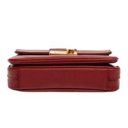 Pre Owned Prada Red Saffiano Leather Mini Sound Top Handle Bag
