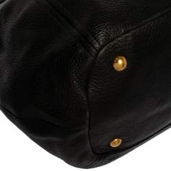 مملوكة مسبقًا Prada Black Vitello Daino Leather Hobo