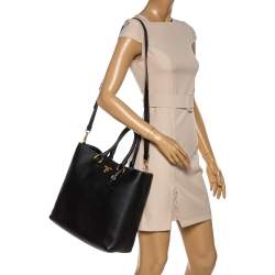 مملوكة مسبقًا Prada Black Vitello Phenix Leather Shopper Tote