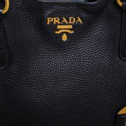 Pre Owned Prada Black Vitello Daino Leather Satchel