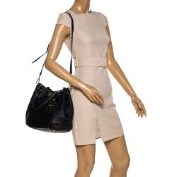 Pre Owned Prada Black Vitello Daino Leather Satchel