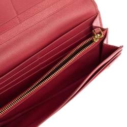 مملوكة مسبقًا  محفظة برادا كونتيننتال قلاب جلد سافيانو وردي