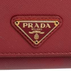 مملوكة مسبقًا  محفظة برادا كونتيننتال قلاب جلد سافيانو وردي