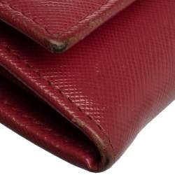 مملوكة مسبقًا  محفظة برادا كونتيننتال قلاب جلد سافيانو وردي