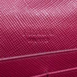 مملوكة مسبقًا  محفظة برادا كونتيننتال قلاب جلد سافيانو وردي