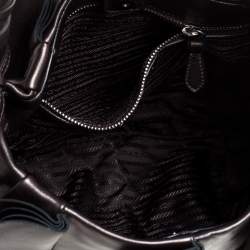 Pre Owned Prada Metallic Brown Leather Ruffle Mordore Hobo