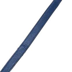 Pre Owned Prada Blue Saffiano Lux Leather Medium Galleria Double Zip Tote