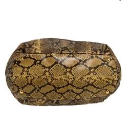 Pre Owned Prada Yellow/Black Python Shopper Tote