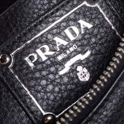 Pre Owned Prada Black Vitello Daino Leather Phenix Hobo