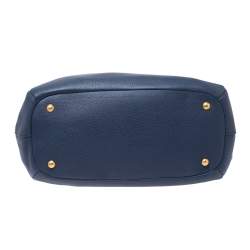 Pre Owned Prada Blue Vitello Daino Leather Sacca 2 Manici Hobo