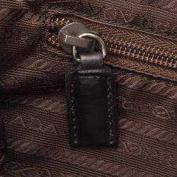 Pre Owned Prada Dark Brown Velvet Satchel