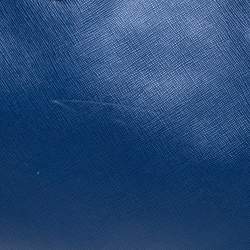 Pre Owned Prada Blue Saffiano Lux Leather Large Tote