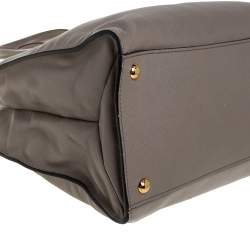 Pre Owned Prada Grey Saffiano Soft Leather Middle Zip Tote