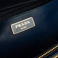 مملوكة مسبقًا حقيبة يد برادا كبيرة سحاب مزدوج جلد  سافيانو لوكس أزرق