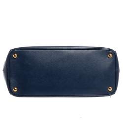 مملوكة مسبقًا حقيبة يد برادا كبيرة سحاب مزدوج جلد سافيانو لوكس أزرق