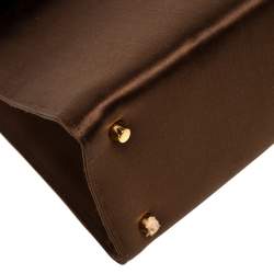Pre Owned Prada Metallic Brown Satin Top Handle Bag