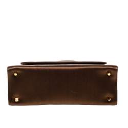 Pre Owned Prada Metallic Brown Satin Top Handle Bag