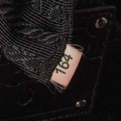 Pre Owned حقيبة برادا موردور جلد مكشكشة سوداء