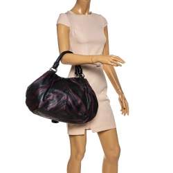 Pre Owned حقيبة برادا موردور جلد مكشكشة سوداء