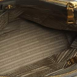 Pre Owned حقيبة برادا يد علوية سحاب مزدوج جلد داينو فيتلو زرقاء