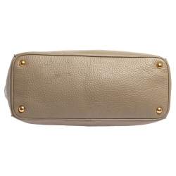 Pre Owned حقيبة برادا يد علوية سحاب مزدوج جلد داينو فيتلو زرقاء