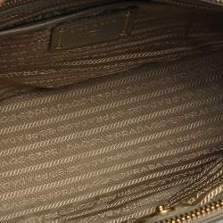 Pre Owned حقيبة برادا يد علوية سحاب مزدوج جلد داينو فيتلو زرقاء