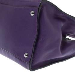 Pre Owned Prada Purple Leather Twin Pocket Double Handle Tote