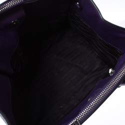 Pre Owned Prada Purple Leather Twin Pocket Double Handle Tote