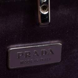 Pre Owned Prada Purple Satin Box Clutch